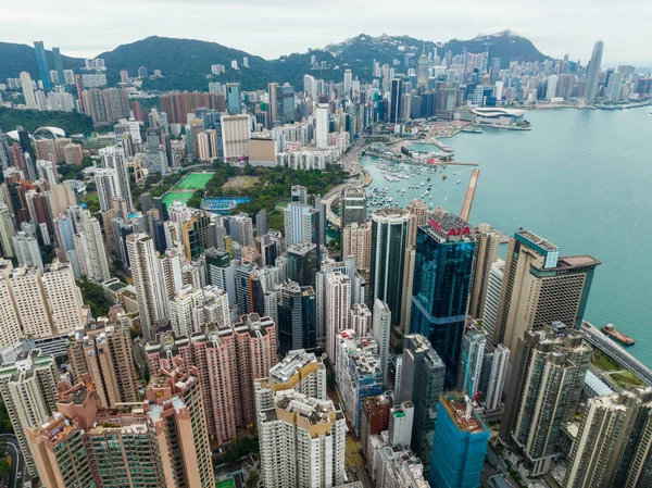 Hong Kong Únor 2022 Pohled Shora Město Hongkong — Stock fotografie