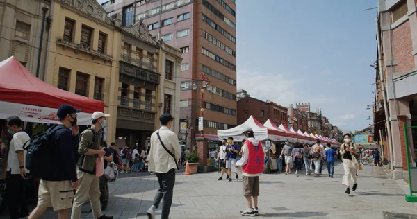 Taipei Taiwan Mars 2022 Marché Vacances Dans Rue Dihua Ville — Photo