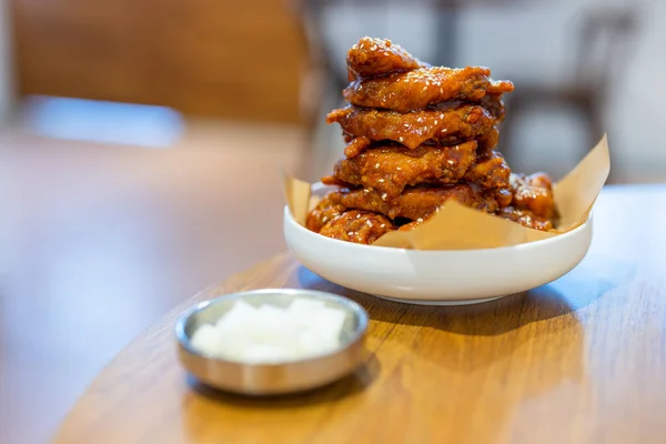 Korean Spicy Chicken Fries Restaurant — Stockfoto