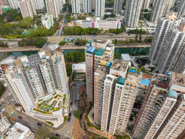 Taipo Hong Kong February 2022 Top View Hong Kong Residential — Fotografia de Stock