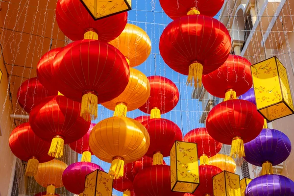 Colorful Chinese Lantern Hanging Outdoor — 图库照片