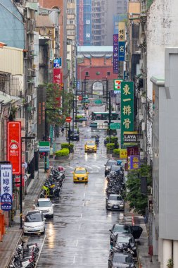Taipei, Taiwan - 27 June 2022: Taipei city street with Beimen North gate