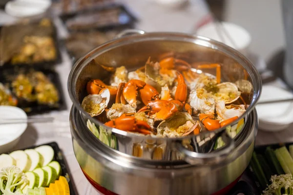 Steamed Seafood Pot Home — Fotografia de Stock
