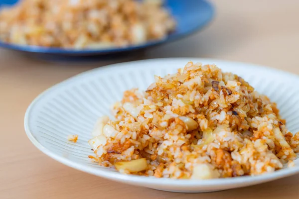 Homemade Chinese Fry Rice Plate — стоковое фото