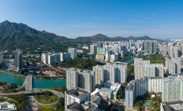 Tuen Mun, Hong Kong - 04 February 2022: Aerial view of Hong Kong city