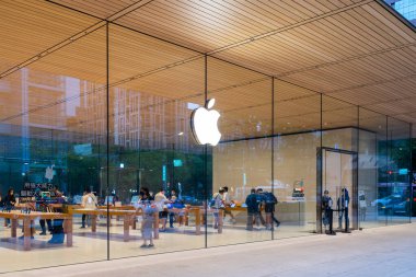 Taipei, Taiwan - 18 August 2022: Apple store in Taipei city