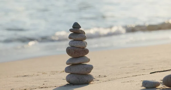 Zen Stenen Het Strand — Stockfoto