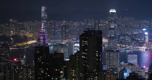 Гонконг Декабря 2021 Года Ночь Гонконге — стоковое фото