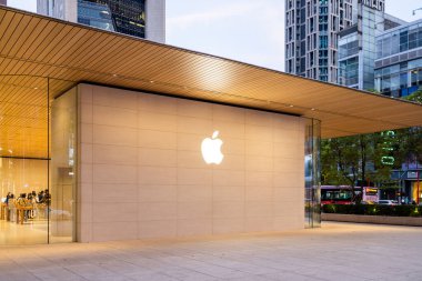 Taipei, Taiwan - 18 August 2022: Apple store in Taipei city