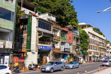Keelung, Taiwan - 19 August 2022: Keelung city street in Taiwan