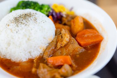 Vegetable and pork rice dish