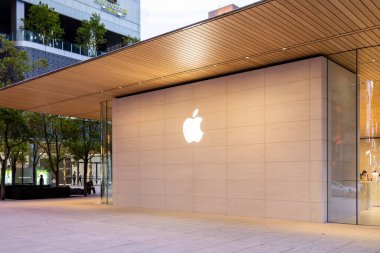 Taipei, Taiwan - 18 August 2022: Apple store in Taipei city