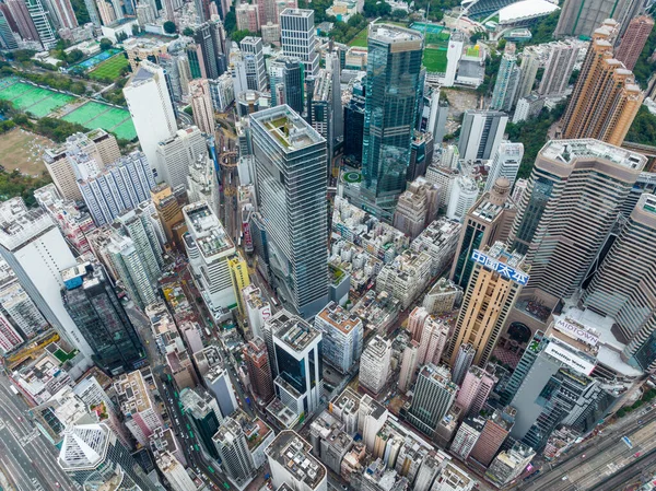 Causeway Bay Hongkong Februar 2022 Luftaufnahme Der Stadt Hongkong — Stockfoto