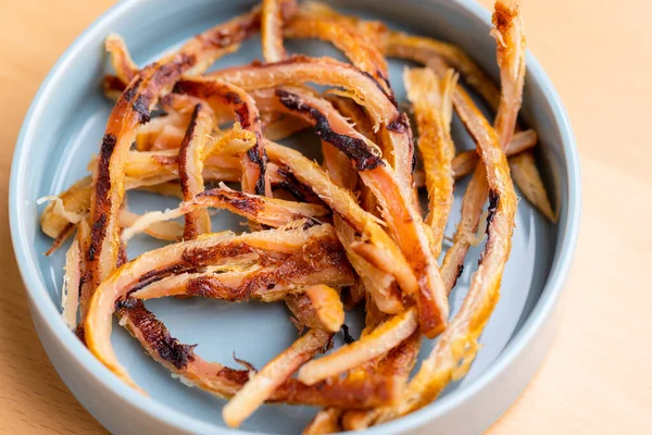 Dried Squid Snack Plate — Stok fotoğraf