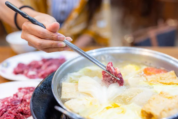 Chinese Hot Pot Vegetable Beef — Stockfoto