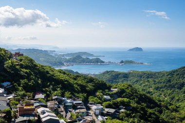 Aerial view of jiufen in taiwan