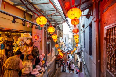 Jiufen, Taiwan - 07 August 2022: Jiufen Old Street in Taiwan