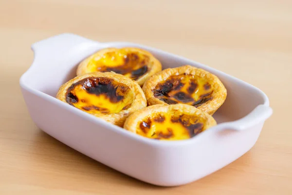 Homemade Baked Portuguese Egg Tart — Stok fotoğraf