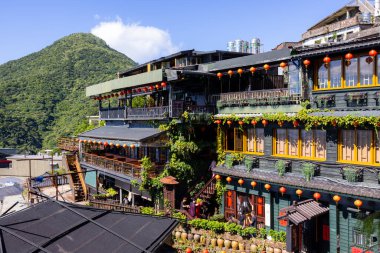 Jiufen, Tayvan - 07 Ağustos 2022: Tayvan 'ın Jiufen kentindeki ünlü Çin restoranı