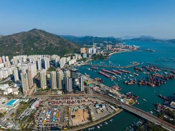 Tuen Mun Hong Kong February 2022 Top View Residential District — Stok fotoğraf