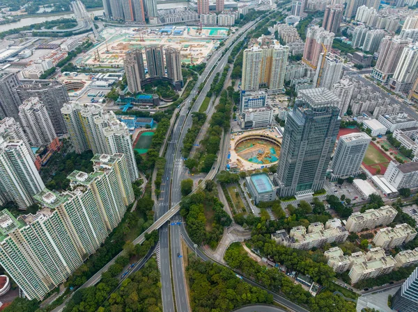 Shenzhen China January 2022 Drone Fly Shenzhen City Futian District — Foto Stock