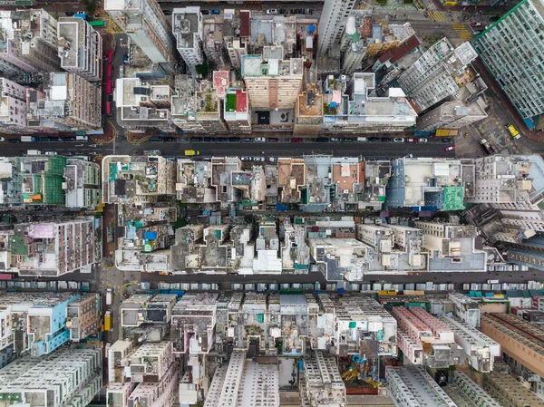 Mong Kok Hongkong Stycznia 2022 Widok Góry Miasto Hongkong — Zdjęcie stockowe