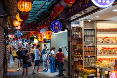 Jiufen, Taiwan - 07 August 2022: Jiufen Old Street in Taiwan