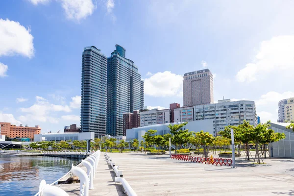 Kaohsiung Taiwan August 2022 Kaohsiung Harbor Bay Skyline Taiwan — Stockfoto