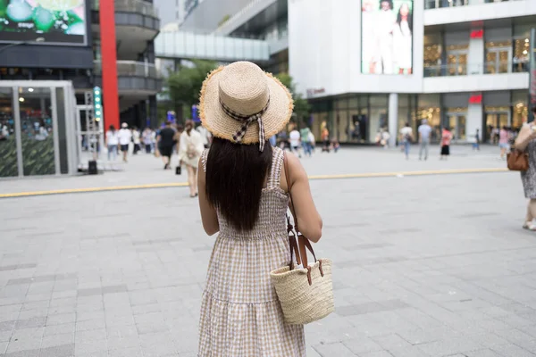 Travel Woman Xinyi District Taipei City — Foto Stock