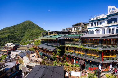 Jiufen, Tayvan - 07 Ağustos 2022: Tayvan 'ın Jiufen kentindeki ünlü Çin restoranı