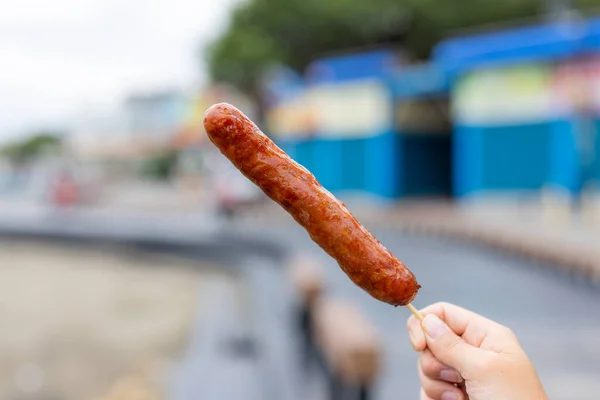 Grillwurst Straßenmarkt Taiwan — Stockfoto