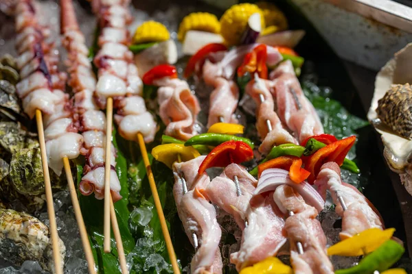 Seafood Vegetable Skewers — Stock Photo, Image