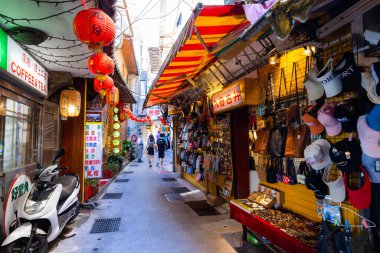 Jiufen, Taiwan - 07 August 2022: Jiufen Old Street in Taiwan