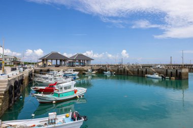 Penghu, Tayvan - 27 Haziran 2022: Tung liang balıkçılık limanı