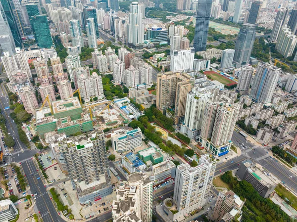 Shenzhen China February 2022 Top View Shenzhen Futian District — Stockfoto