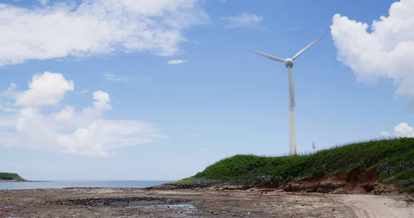 Wind Turbine Seaside — Fotografia de Stock