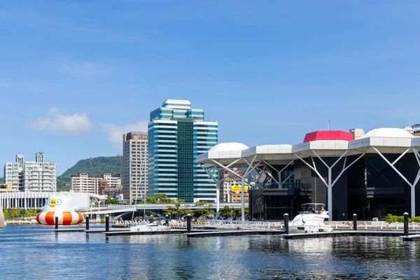 Kaohsiung Taiwan August 2022 Kaohsiung Harbor Bay Skyline Taiwan — Stockfoto