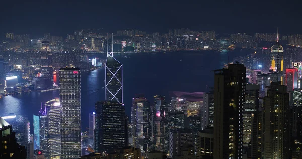 Hongkong December 2021 Hongkong Stad Natten — Stockfoto