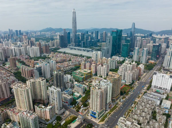 Shenzhen China Januari 2022 Top View Shenzhen City Futian District — Stockfoto