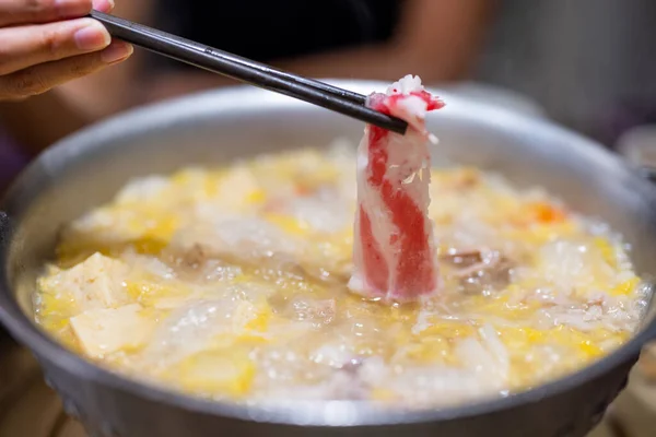 Warme Zuurkool Wit Vlees Pot Chinese Keuken — Stockfoto