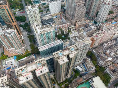 Shenzhen, China - 05 February 2022: Top view of shenzhen futian district