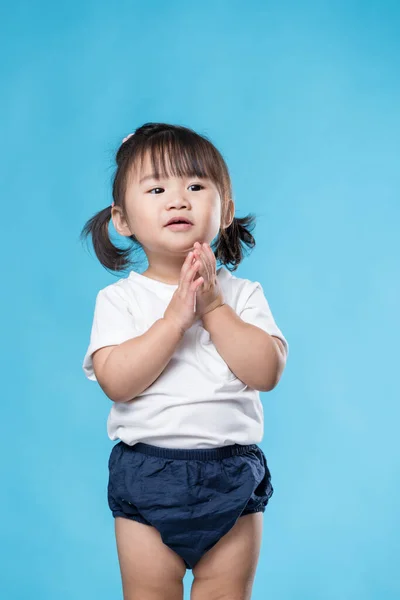 Little Girl Clap Hands — Stock Photo, Image