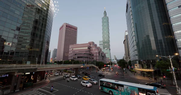 Taipei Taiwan April 2022 Taipei City Street Taiwan Evening — Stockfoto