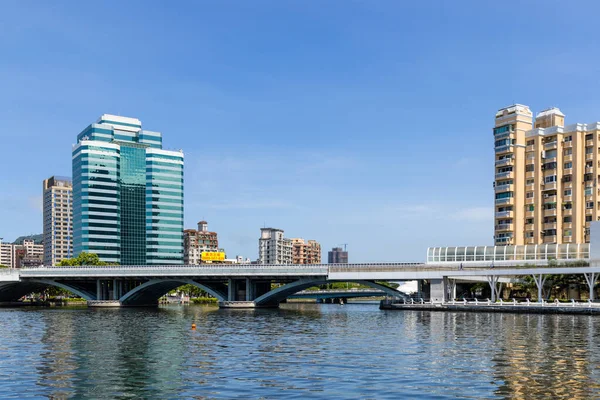 Kaohsiung Taiwan August 2022 Kaohsiung Harbor Bay Skyline Taiwan — Stock Photo, Image