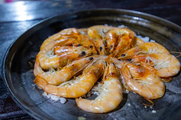 Langostino Horno Sal Tazón —  Fotos de Stock