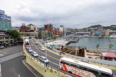 Keelung, Taiwan - 19 August 2022: Keelung city street in Taiwan