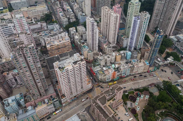 Wong Tai Sin Hongkong Juli 2021 Ovanifrån Hongkongs Bostadsområde — Stockfoto