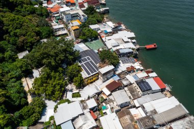 Lee yum mun, Hong Kong - 17 Ağustos 2022: Balıkçı köyü manzarası