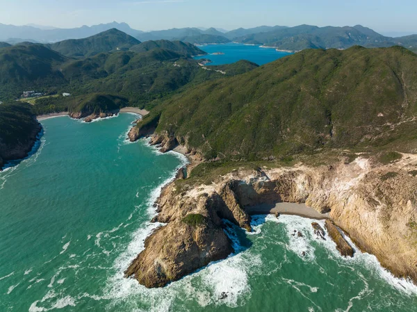 Luchtfoto Van Hong Kong Sai Kung Natuurlijke Landschap Geopark — Stockfoto