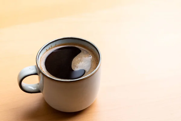 Zwarte Koffie Koffiemok — Stockfoto